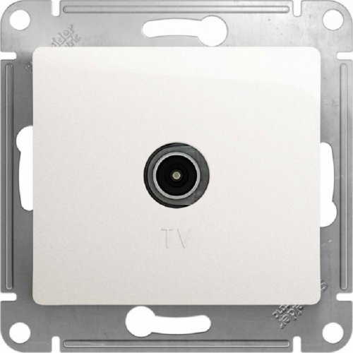 Розетка TV Оконечная без рамки Systeme Electric Glossa 1-м. перламутр картинка